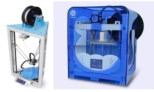 图1：Magic Maker三角洲3D打印机  图2：HappyMaker 乐创贝贝3D打印机